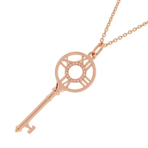 TIFFANY&Co. Atlas Key Necklace 18K Pink Gold - Picture 1 of 8